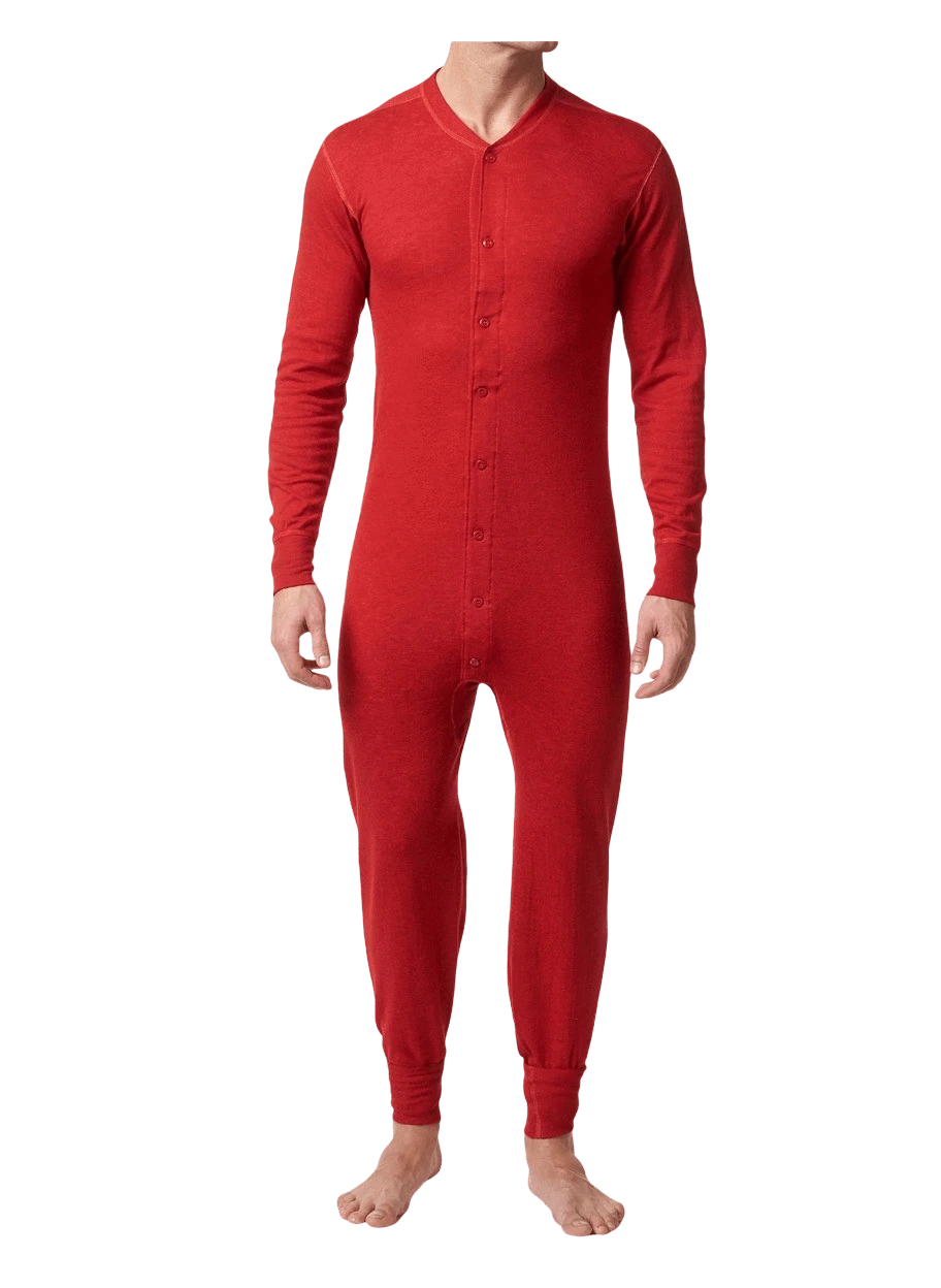 The Premium Union Suit. Stanfield's Cotton Union Suit in Grey or Red