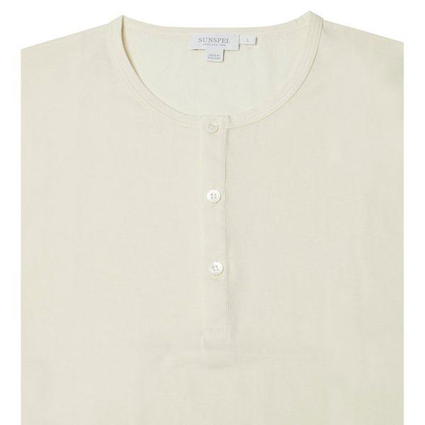 Sunspel Henley Undershirt 3 button front Long Sleeve - Image 2
