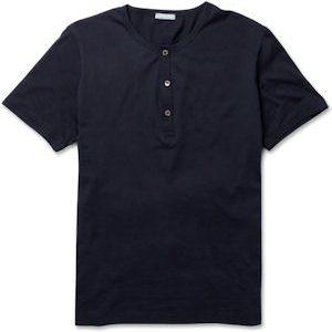 Sunspel Henley Undershirt 3 button front Short Sleeve