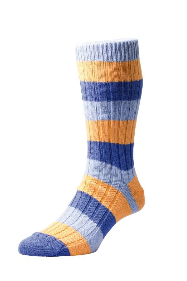 The Henley Sock with Rib Block Stripe by Scott Nichol