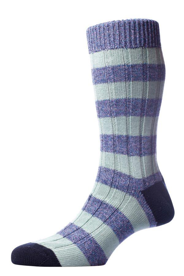 The BRANNINGHAM bold Horizontal stripe Contrast Heel &Toe Sock - Image 5