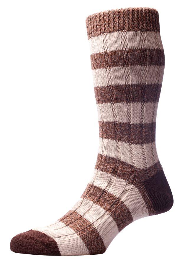 The BRANNINGHAM bold Horizontal stripe Contrast Heel &Toe Sock - Image 4