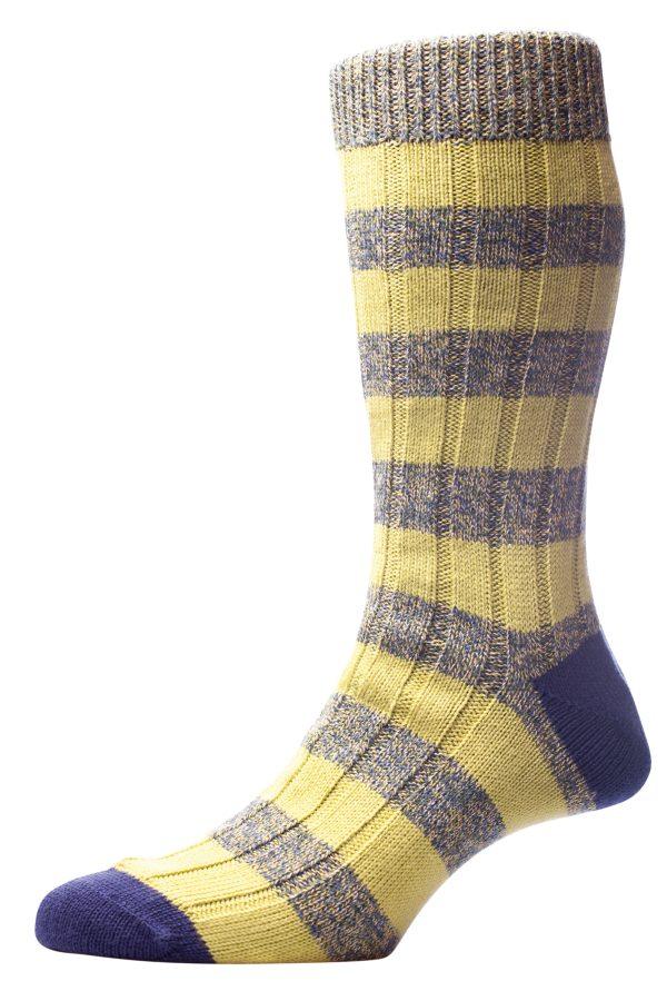 The BRANNINGHAM bold Horizontal stripe Contrast Heel &Toe Sock - Image 3