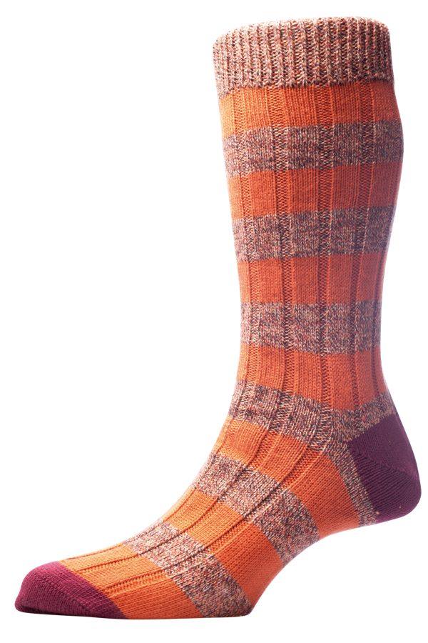 The BRANNINGHAM bold Horizontal stripe Contrast Heel &Toe Sock - Image 2