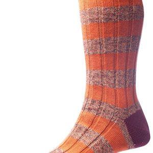 The BRANNINGHAM bold Horizontal stripe Contrast Heel &Toe Sock