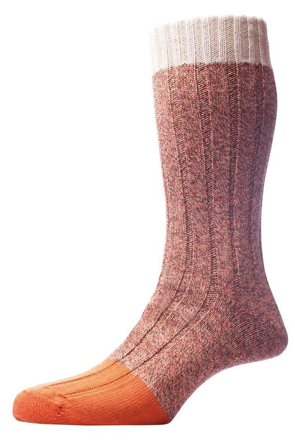 The HIGHBURY Heavy Rib Contrast Heel & Toe Sock - Image 2