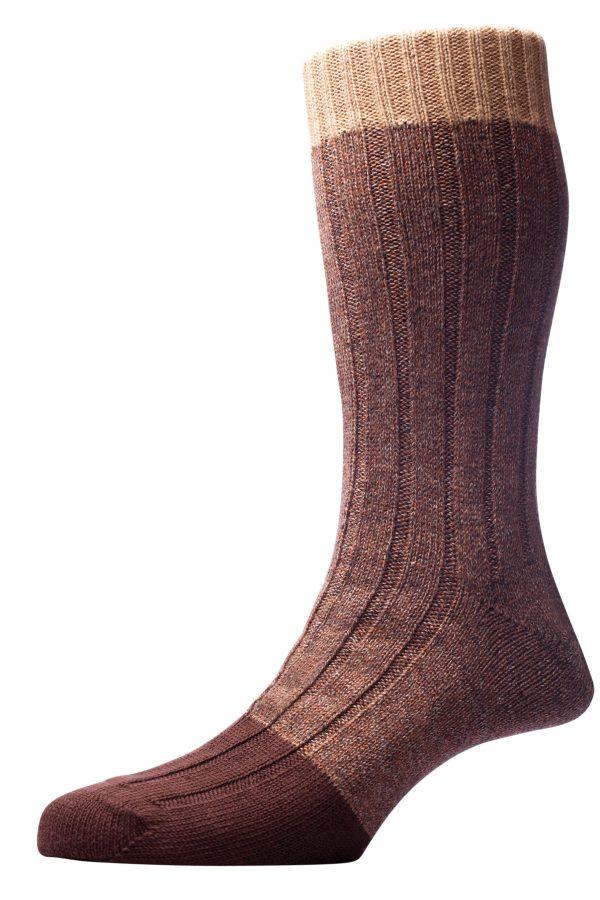 The HIGHBURY Heavy Rib Contrast Heel & Toe Sock - Image 5