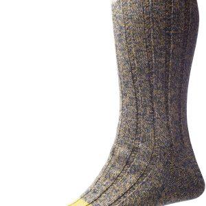 The HIGHBURY Heavy Rib Contrast Heel & Toe Sock
