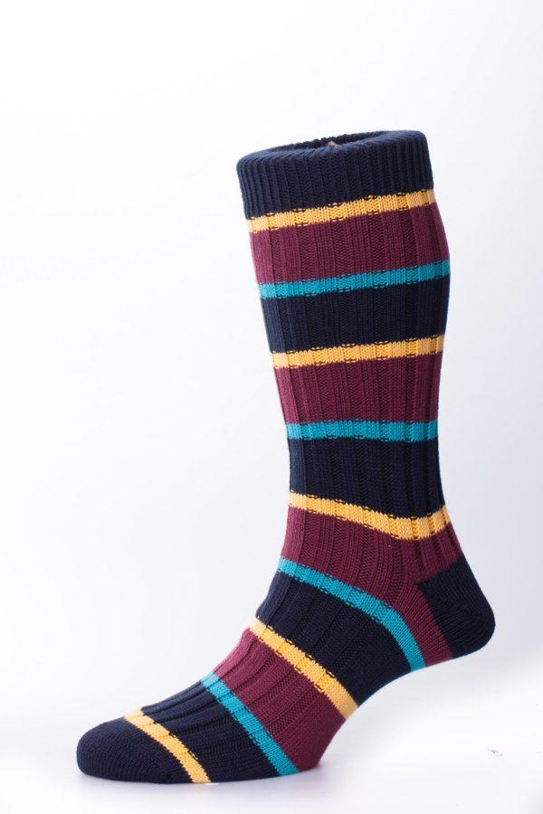 The Molesey Sock with Bordered Block stripe - Image 3