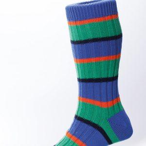 The Molesey Sock with Bordered Block stripe