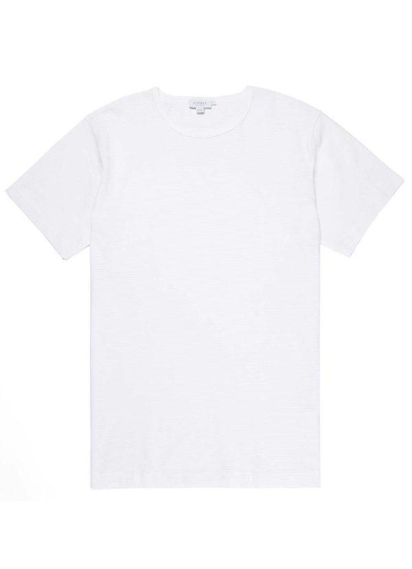 Sunspel Men's Cellular Cotton T-Shirt in White