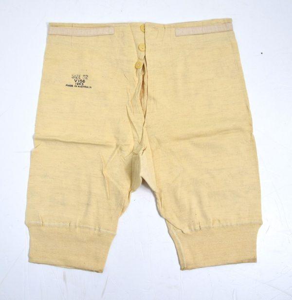 Vintage Rare Wool Button Front Yoke Front Trunks Drawers Underwear with brace tapes. Military Issue - Image 8