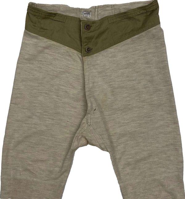 Vintage Rare Wool Button Front Yoke Front Trunks Drawers Underwear with brace tapes. Military Issue - Image 7
