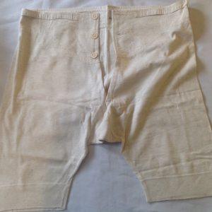 Vintage Rare Wool Button Front Yoke Front Trunks Drawers Underwear with brace tapes. Military Issue