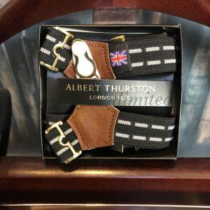 Albert Thurston Traditional Sock Suspenders/Garters Made in England Striped