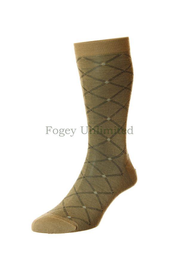 Pantherella Strathmore - Spiral Check - Merino Wool Men's socks