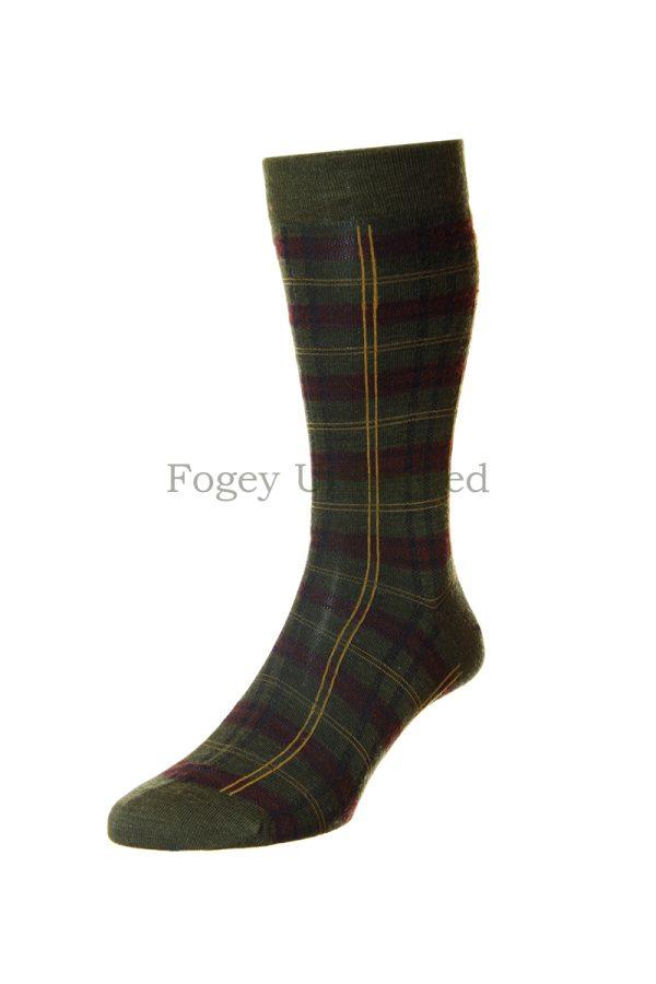 Pantherella Greenwich -Tartan Check - Merino Wool Men's socks - Image 3
