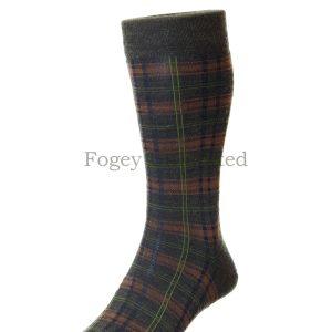Pantherella Greenwich -Tartan Check - Merino Wool Men's socks