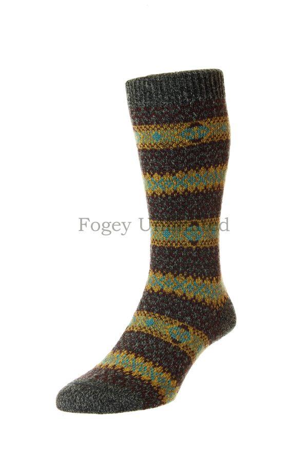 Scott Nichol- Felbrigg - Country Fairisle Stripe - Wool Men's Sock
