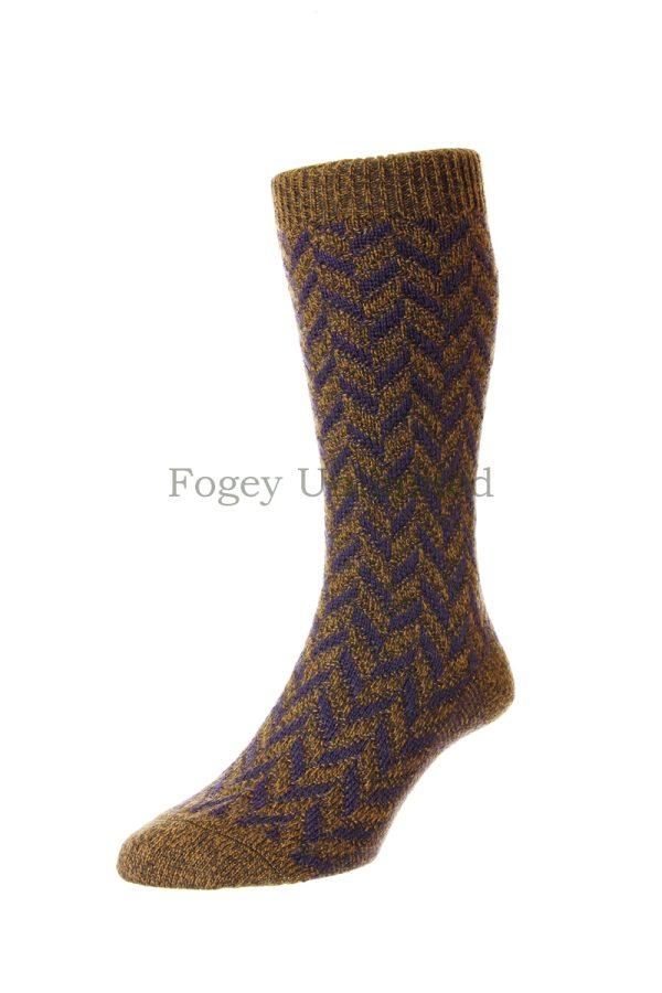 Scott Nichol- Hambledon - Alternative Herringbone - Wool Men's Sock - Image 3