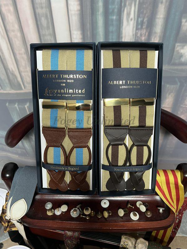 Albert Thurston Finest Braces (Suspenders) Barathea Two tone Stripe pattern - Image 4