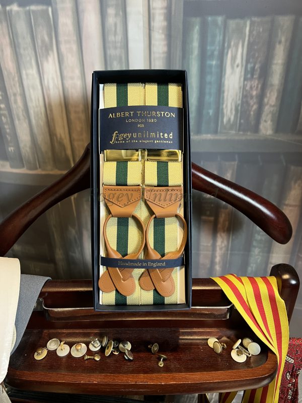 Albert Thurston Finest Braces (Suspenders) Barathea Two tone Stripe pattern - Image 3