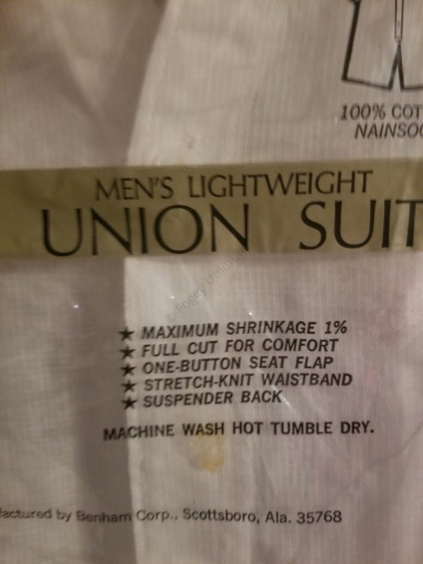 Vintage Benham New in packet Athletic "Summer" Union Suit. Lightweight. short arms and legs. 48" Chest - Image 9