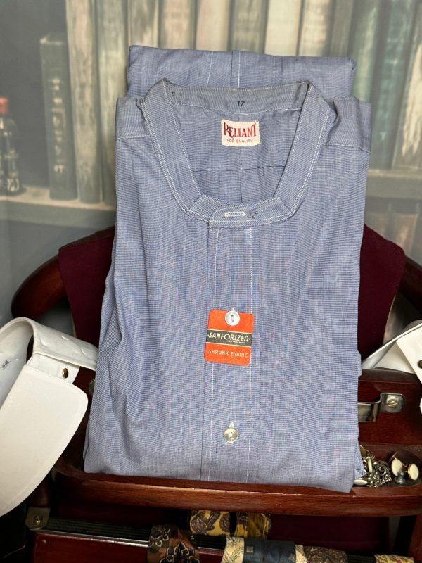 Vintage Reliant Police/RAF  Sanforized Collarband Tunic Shirt for your Stiff collar 17"