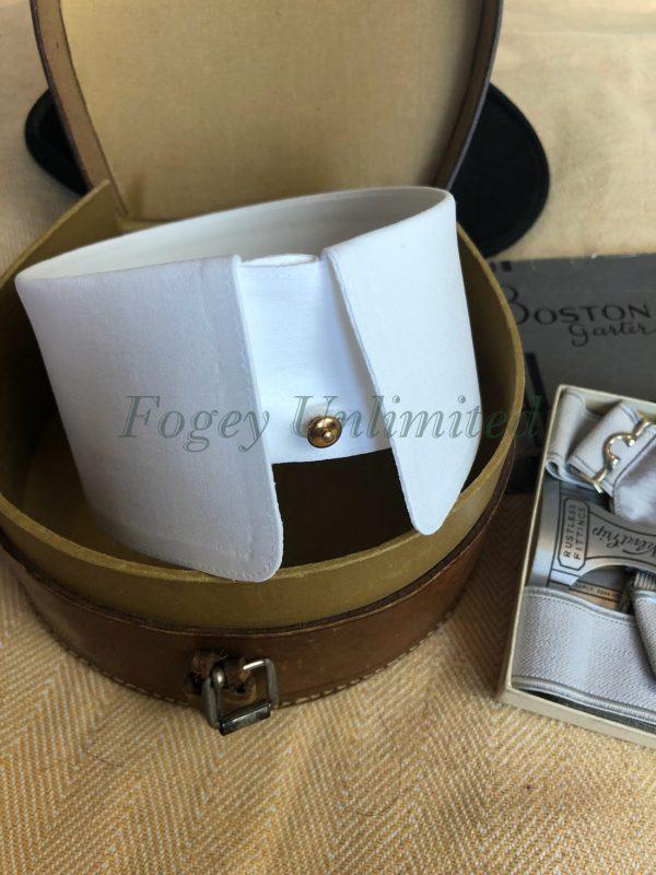HIGHBURY EDWARDIAN STYLE Starched Stiff Detachable Shirt Collar. Very Deep and Traditional