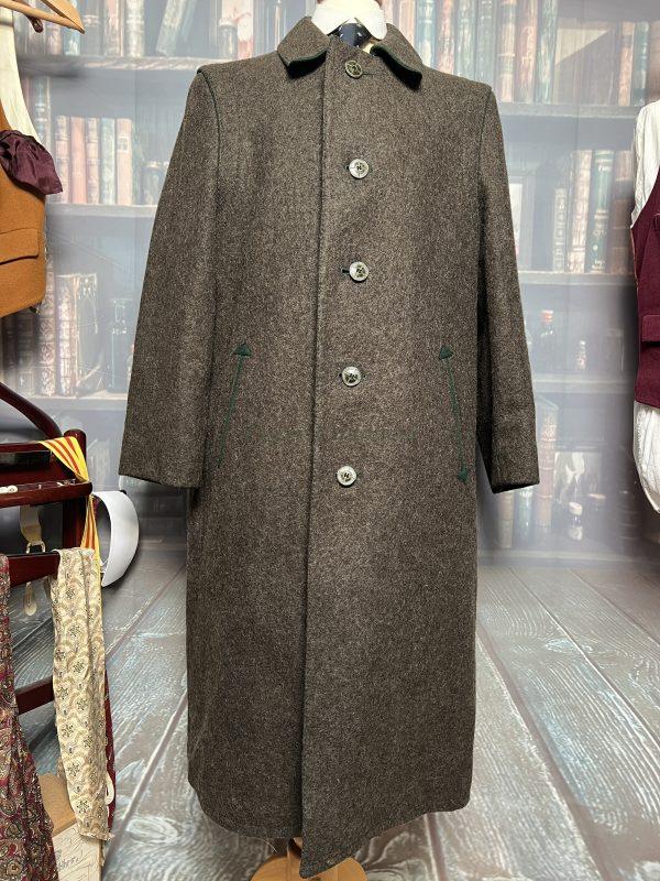 Vintage Heavyweight German Loden Green Overcoat 42"/107cm Chest (Riku) - Image 2