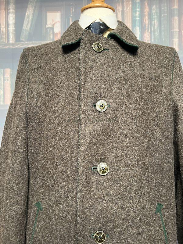 Vintage Heavyweight German Loden Green Overcoat 42"/107cm Chest (Riku) - Image 3