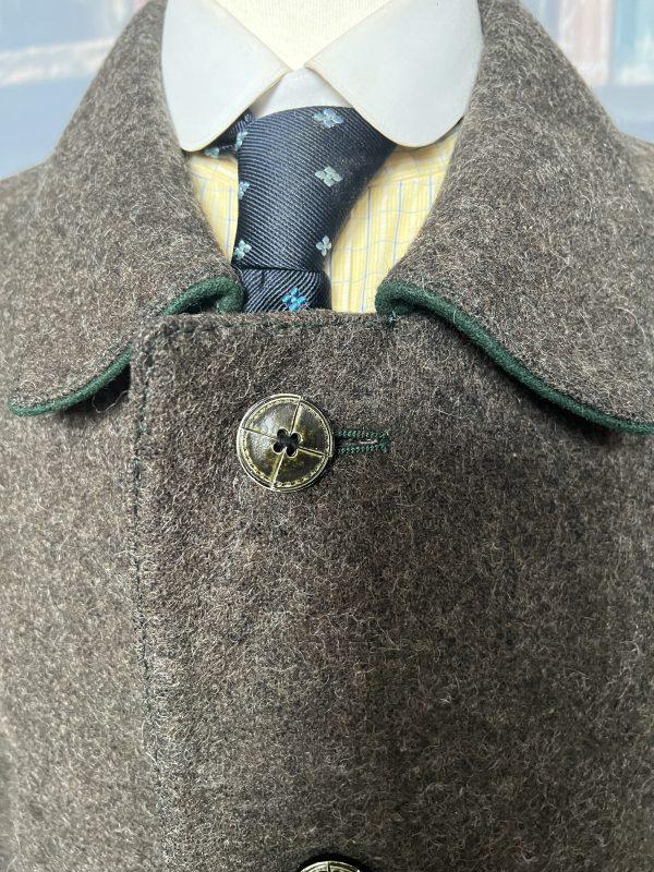 Vintage Heavyweight German Loden Green Overcoat 42"/107cm Chest (Riku) - Image 7