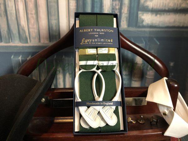 Traditional Albert Thurston Boxcloth Braces (Suspenders) with Handsewn Goatskin Runners - Image 7