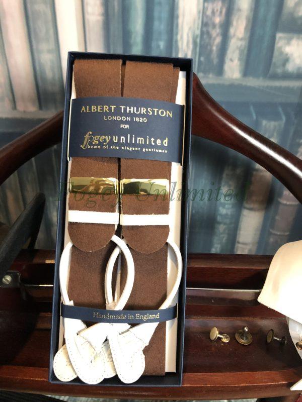 Traditional Albert Thurston Boxcloth Braces (Suspenders) with Handsewn Goatskin Runners - Image 8