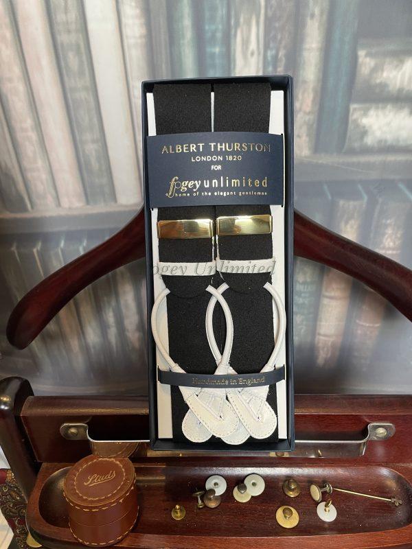 Traditional Albert Thurston Boxcloth Braces (Suspenders) with Handsewn Goatskin Runners - Image 13