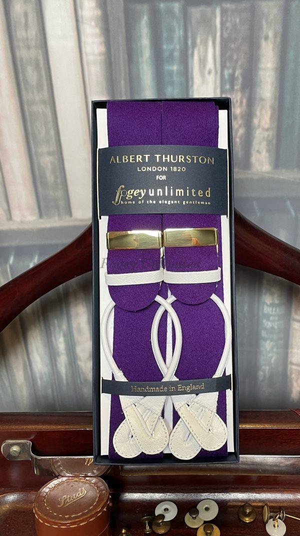 Traditional Albert Thurston Boxcloth Braces (Suspenders) with Handsewn Goatskin Runners - Image 12