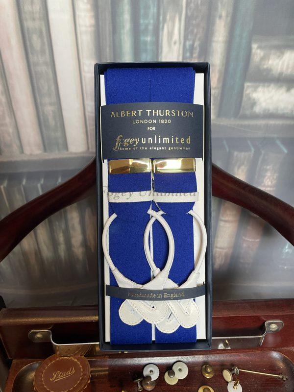 Traditional Albert Thurston Boxcloth Braces (Suspenders) with Handsewn Goatskin Runners - Image 11