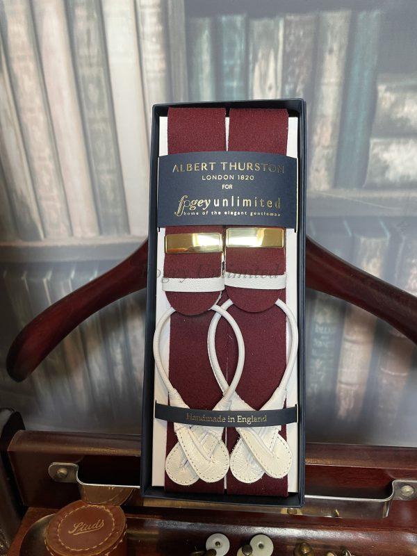 Traditional Albert Thurston Boxcloth Braces (Suspenders) with Handsewn Goatskin Runners - Image 10