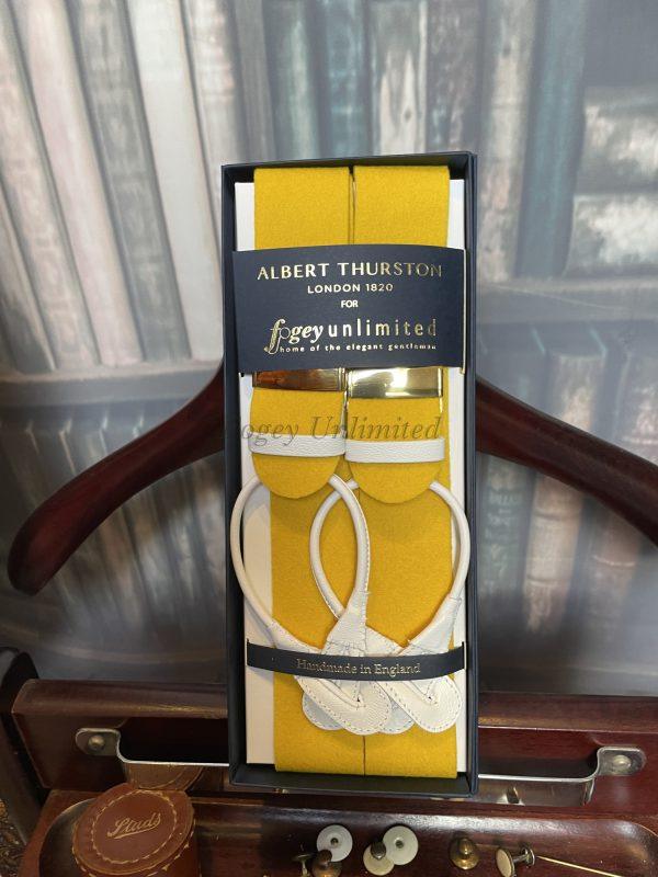 Traditional Albert Thurston Boxcloth Braces (Suspenders) with Handsewn Goatskin Runners - Image 9