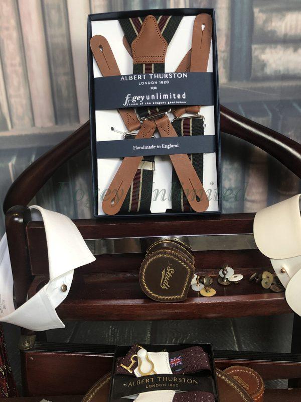 Albert Thurston Army style Braces (Suspenders) with Leather Ends