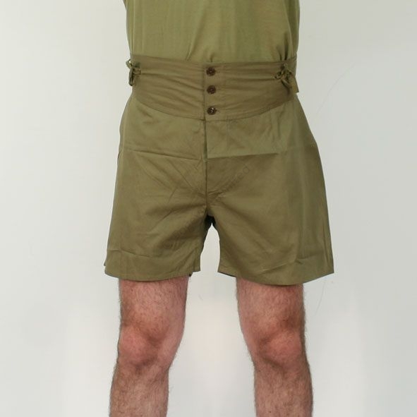 Vintage style Green Army  Button front Boxer Shorts New Old store stock