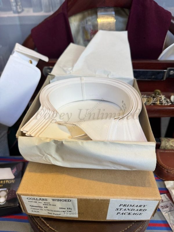 Vintage BRAND NEW old store stock Starched Stiff Detachable WING Shirt Collar: Most Sizes available - Image 16