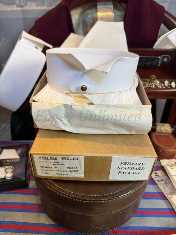 Vintage BRAND NEW old store stock Starched Stiff Detachable WING Shirt Collar: Most Sizes available - Image 17