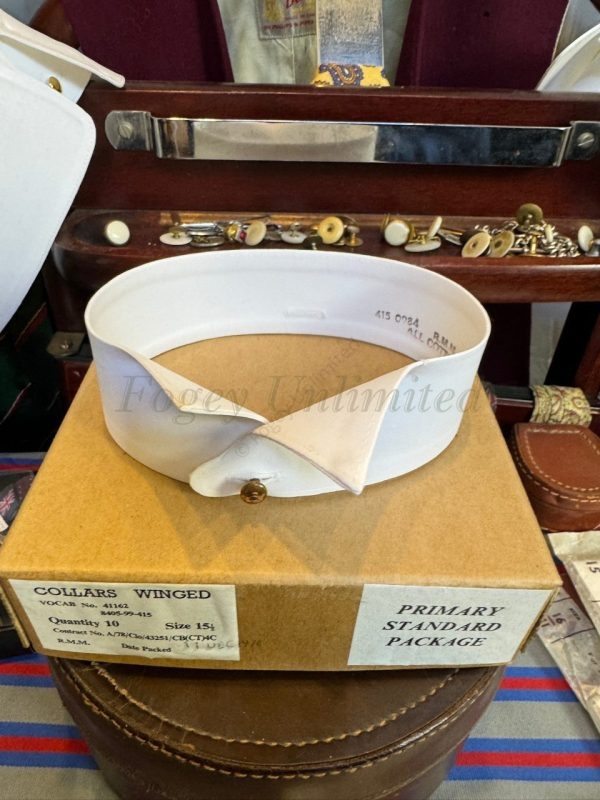 Vintage BRAND NEW old store stock Starched Stiff Detachable WING Shirt Collar: Most Sizes available - Image 18