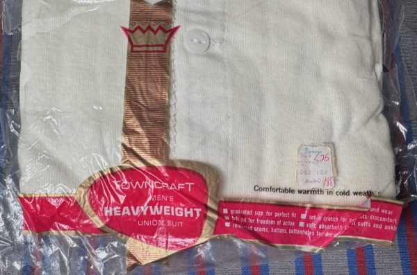 Vintage NOS Heavyweight Towncraft Union Suit. Cotton. Large: 42" Chest - Image 5
