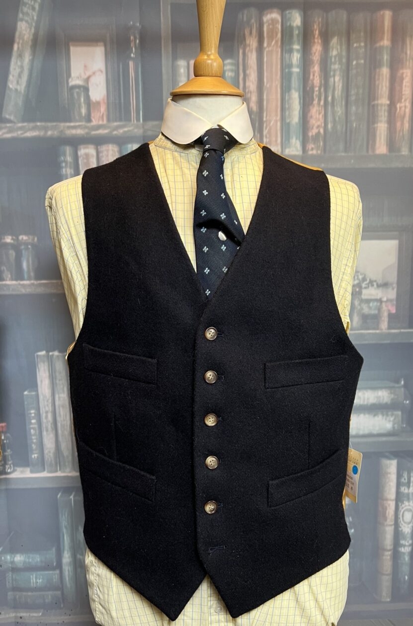 GURTEEN ESQUIRE Wool Doeskin Waistcoat/Vest. Navy 40″/102cm Chest. GTN40