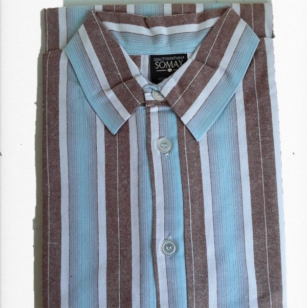 Traditional style Closed front button up Long Nightshirt by Somax PS28 - Image 11