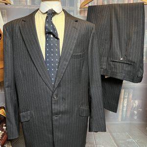 Vintage 2 Piece Thresher & Glenny Pinstripe Suit. 44CL/37W/32Leg(Ref: THGD)