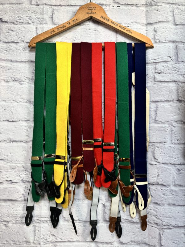 Vintage Traditional Albert Thurston Boxcloth Braces/Suspenders. Most Colours available (Ref: Thrstn)