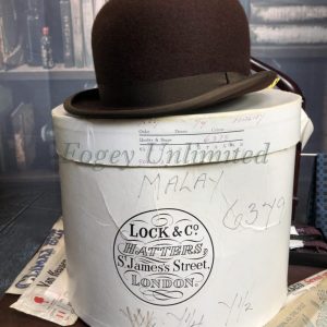 Vintage BROWN Lock & Co Bowler Hat Size 7
